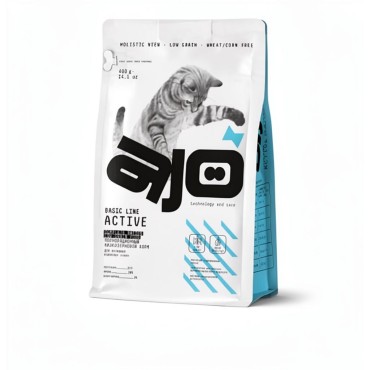 AJO Cat Аctive Сухой полнорационный корм для взрослых кошек с индейкой 400 гр