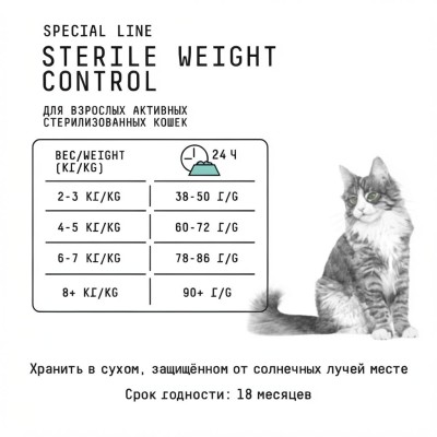 AJO Cat Sterile Weight Control Сухой полнорационный корм для стерилизованных кошек контроль веса с курицей 10 кг