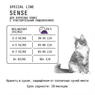 AJO Cat Sense Сухой полнорационный корм для кошек с чувствительным пищеварением с олениной 400 гр