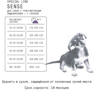 AJO Dog Sense Сухой корм для собак с чувствительным пищеварением индейка и ягненок с гречкой 12 кг.