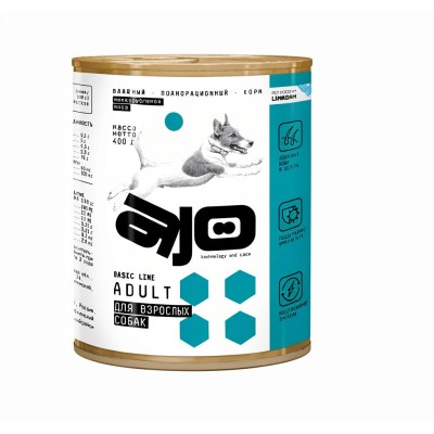 AJO Dog Adult Влажный корм мелкорубленное мясо для взрослых собак с курицей 400 гр.