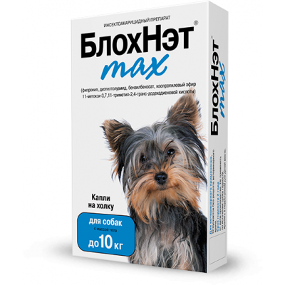 БлохНэт MAX капли на холку для собак до 10 к 1 пипетка