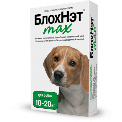 БлохНэт MAX капли на холку для собак от 10 до 20 кг 1 пипетка
