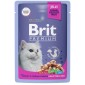 Brit Premium Влажный корм для взрослых стерилизованных кошек индейка с сыром в желе, пауч 85 гр.