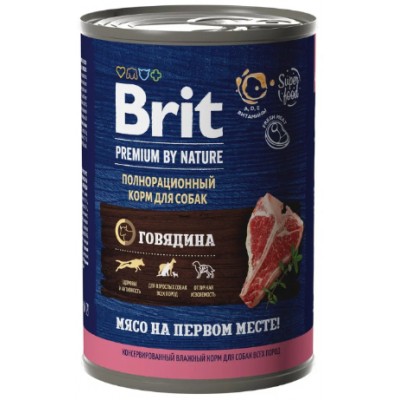 Brit Premium by Nature Консервы для взрослых собак всех пород говядина 410 гр.