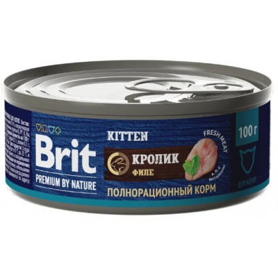 Brit Premium by Nature Консервы с мясом кролика для котят 100 гр.