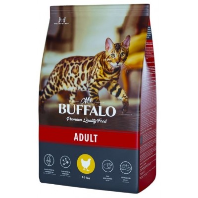 Mr.Buffalo Adult Сухой корм для взрослых кошек, курица 10 кг.
