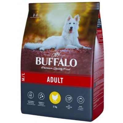 Mr.Buffalo Adult M/L Сухой корм для взрослых собак средних и крупных пород курица 2 кг.