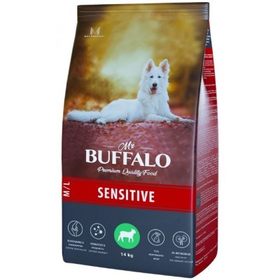 Mr.Buffalo Sensitive Сухой корм для собак средних и крупных пород с чувствительным пищеварением ягненок 14 кг.