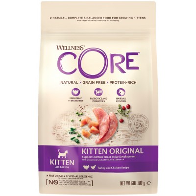CORE Сухой корм для котят из индейки с лососем 300 гр.