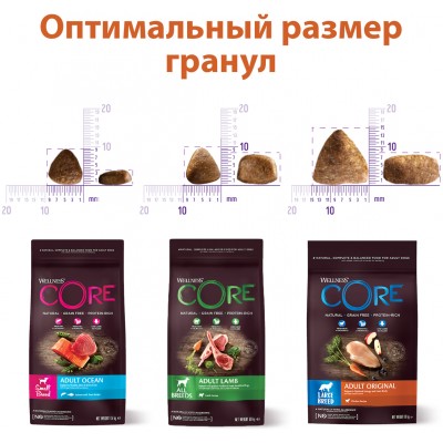 CORE Сухой корм для взрослых собак мелких пород из лосося с тунцом 1,5 кг.