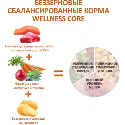 CORE Сухой корм для взрослых собак средних и крупных пород из лосося с тунцом 1,8 кг.