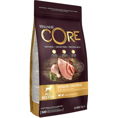 CORE Сухой корм для пожилых собак всех пород из индейки с курицей 1,8 кг.