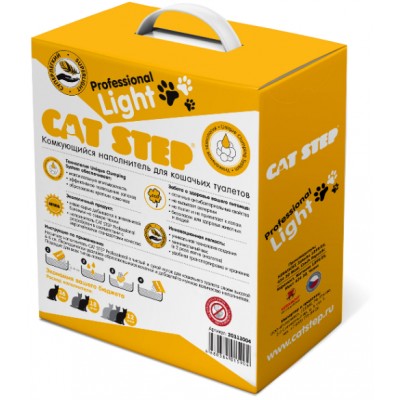 Cat Step Professional Light Наполнитель комкующийся минеральный 6 л. (2,5 кг.)