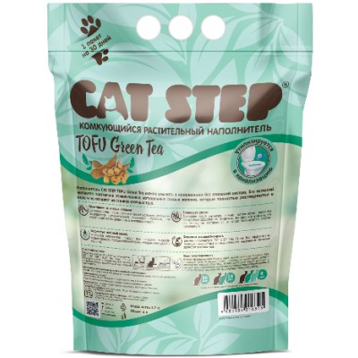 Cat Step Tofu Green Tea Наполнитель растительный комкующийся 2,8 кг. (6 л.)