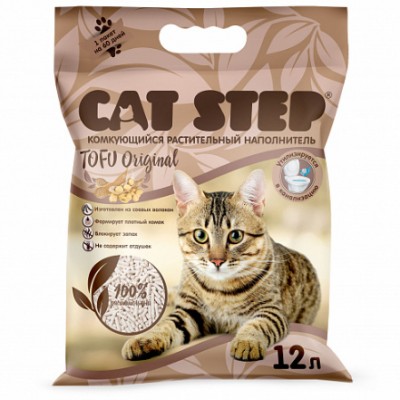 Cat Step Tofu Original Наполнитель растительный комкующийся 5,62 кг. (12 л.)