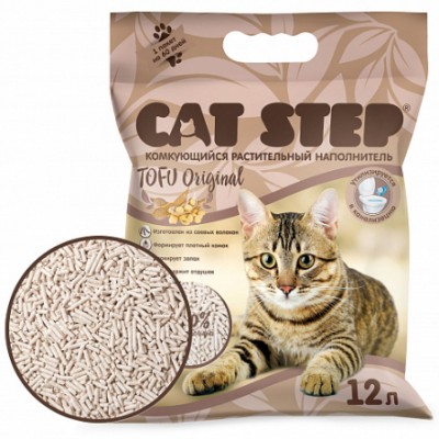 Cat Step Tofu Original Наполнитель растительный комкующийся 5,62 кг. (12 л.)