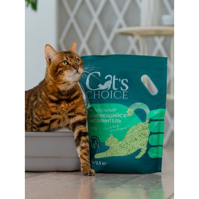 Cat's choice Растительный комкующийся наполнитель тофу с ароматом "Зеленый чай" 6л/2,5 кг