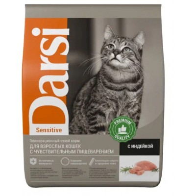 Darsi Sensitive Сухой корм для кошек индейка 1,8 кг. 