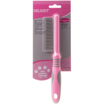 DeLIGHT ROSE Расческа c вращающимися длинными зубьями 24 зуба