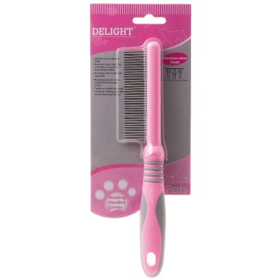 DeLIGHT ROSE Расческа c вращающимися длинными зубьями 37 зубьев