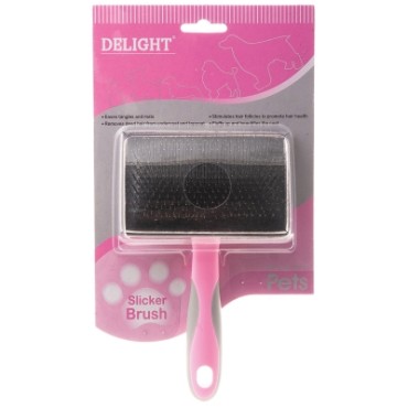 DeLIGHT ROSE Пуходёрка металлическая длиннозубый корд для пушистых животных