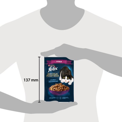 FELIX® Влажный корм Мясные ломтики для взрослых кошек с уткой 75 гр