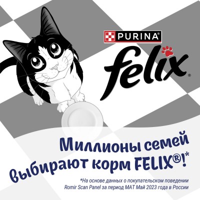 FELIX® Sensations Влажный корм для взрослых кошек с уткой в соусе с морковью 75 гр