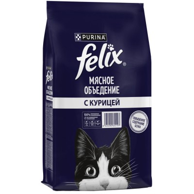 Felix Сухой корм Мясное объедение для взрослых кошек с курицей 10 кг