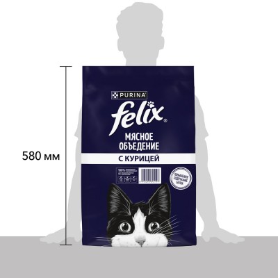 Felix Сухой корм Мясное объедение для взрослых кошек с курицей 10 кг