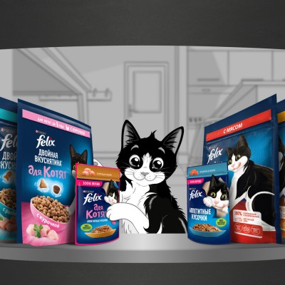 Felix Сухой корм Двойная вкуснятина для котят до года с курочкой 600 гр