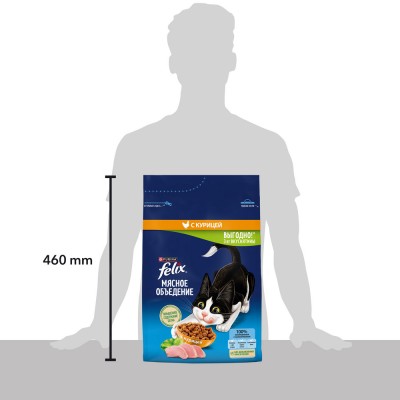 Felix Сухой корм Мясное объедение для взрослых кошек с курицей 3 кг