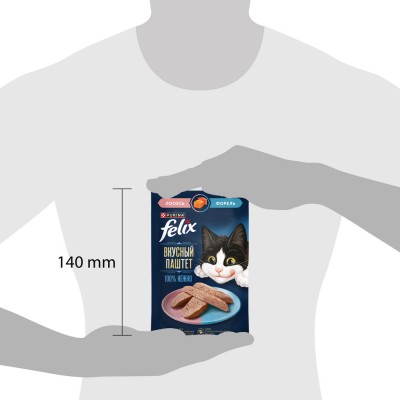 FELIX® Влажный корм Вкусный паштет для взрослых кошек со вкусом лосося и форели 75 гр