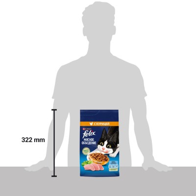Felix Сухой корм Мясное объедение для взрослых кошек с курицей 1,3 кг