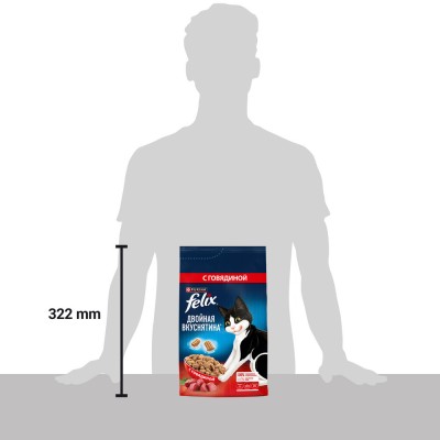 Felix Сухой корм Двойная вкуснятина для взрослых кошек мясо 1.3 кг.