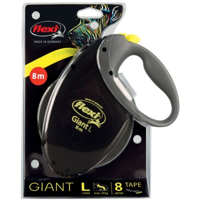 Flexi рулетка Giant Neon L (до 50 кг) светоотражающий ремень 8 м