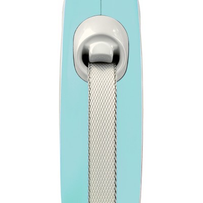 Flexi рулетка NEW LINE Comfort S (до 15 кг) лента 5 м серый/голубой