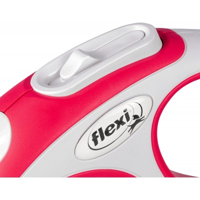Flexi рулетка NEW LINE Comfort XS (до 8 кг) трос 3 м серый/красный