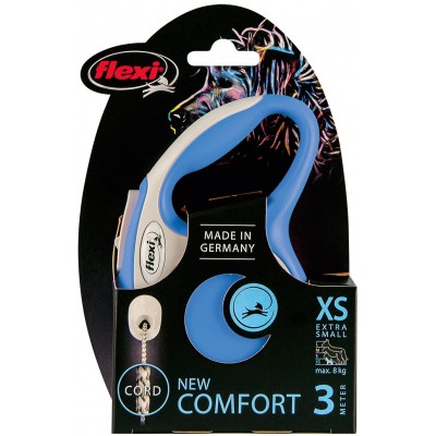 Flexi рулетка NEW LINE Comfort XS (до 8 кг) трос 3 м серый/синий