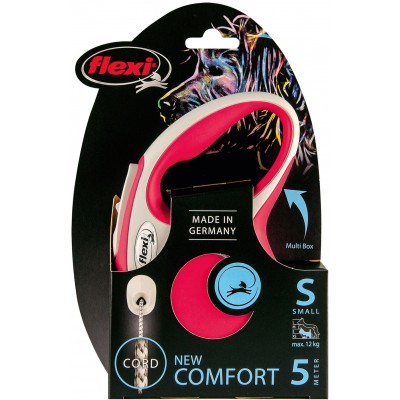 Flexi рулетка NEW LINE Comfort S (до 12 кг) трос 5 м серый/красный