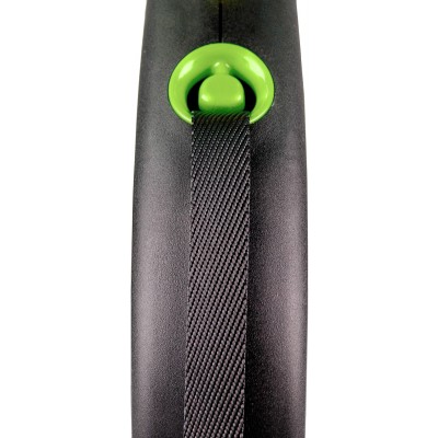 Flexi рулетка Black Design S (до 15 кг) 5 м лента черный/зеленый