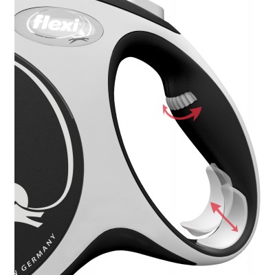 Flexi рулетка NEW LINE Comfort L (до 60 кг) лента 5 м серый/черный