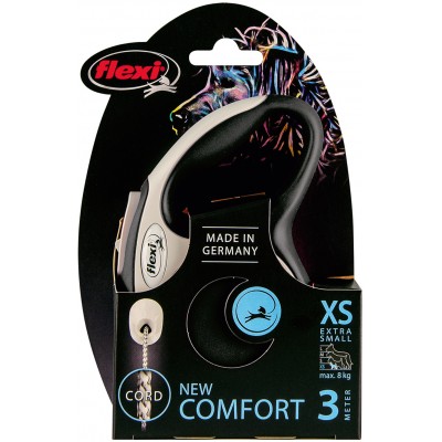 Flexi рулетка NEW LINE Comfort XS (до 8 кг) трос 3 м серый/черный