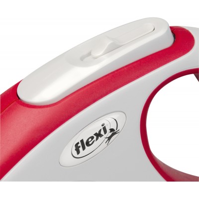 Flexi рулетка NEW LINE Comfort S (до 12 кг) трос 5 м серый/красный