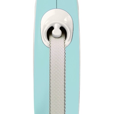 Flexi рулетка NEW LINE Comfort M (до 25 кг) лента 5 м серый/голубой