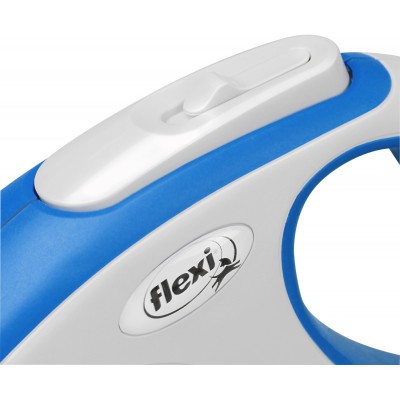 Flexi рулетка NEW LINE Comfort L (до 60 кг) лента 5 м серый/синий