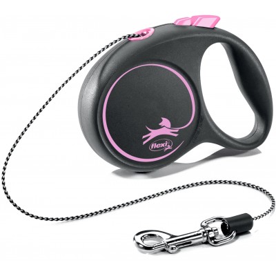 Flexi рулетка Black Design XS (до 8 кг) 3 м трос черный/розовый