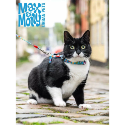 Max & Molly Комплект для кошек шлейка и поводок, Маленькие монстры