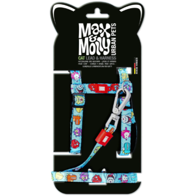 Max & Molly Комплект для кошек шлейка и поводок, Маленькие монстры
