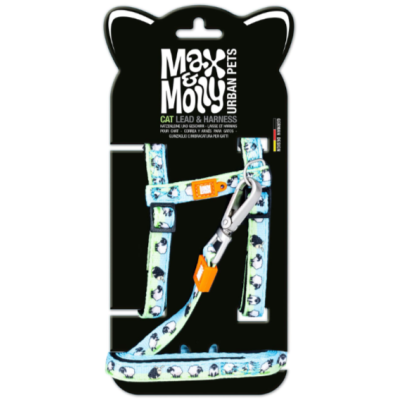 Max & Molly Комплект для кошек шлейка и поводок, Черная овечка